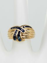 Baguette 1.60 CT Simulated Blue Sapphire 925 Silver Gold Plated Nice Band Ring - £89.51 GBP