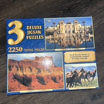 3 Deluxe Jigsaw Puzzles 2250 Piece Pabellon Mudejar The Castle Utah Wild... - $18.70