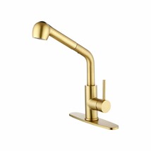 Pull-Out Utility Sink Faucet: Gold, Dual Spray - $107.99