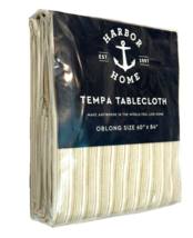 Harbor Home Tempa Tablecloth 60" x 84" Beige White Stripes 100% Cotton - $24.75