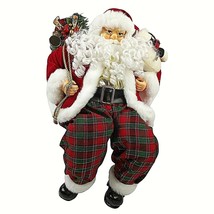 Christmas Santa Claus Shelf Sitter Bag Large 25&quot; Plastic Cloth Body - £30.45 GBP