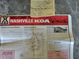 2 pcs VTG Old Ephemera KOA registration receipt Nashville TN  08/04/1976 - £7.69 GBP