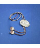 Vintage Southwestern Pottery Bolo Tie - Spirit Bear with Heartline &amp; Sun - $40.00