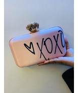 Xoxo printed clutch,quirky clutch bag,girlfriend gift,bridesmaid gift,pi... - £44.87 GBP