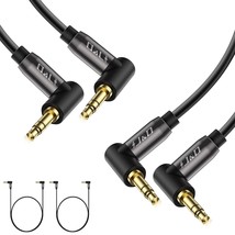 J&amp;D (2 Pack Gold Plated 3.5mm Stereo Audio Aux Cable 90 Degree Right Ang... - £19.15 GBP