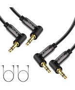 J&amp;D (2 Pack Gold Plated 3.5mm Stereo Audio Aux Cable 90 Degree Right Ang... - £18.82 GBP