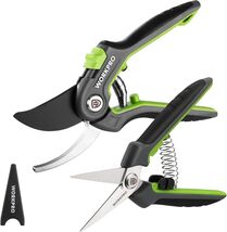 Ergonomic 2-Piece Gardening Shears - 8" Bypass &amp; 6.25" Straight Scissors - $39.55