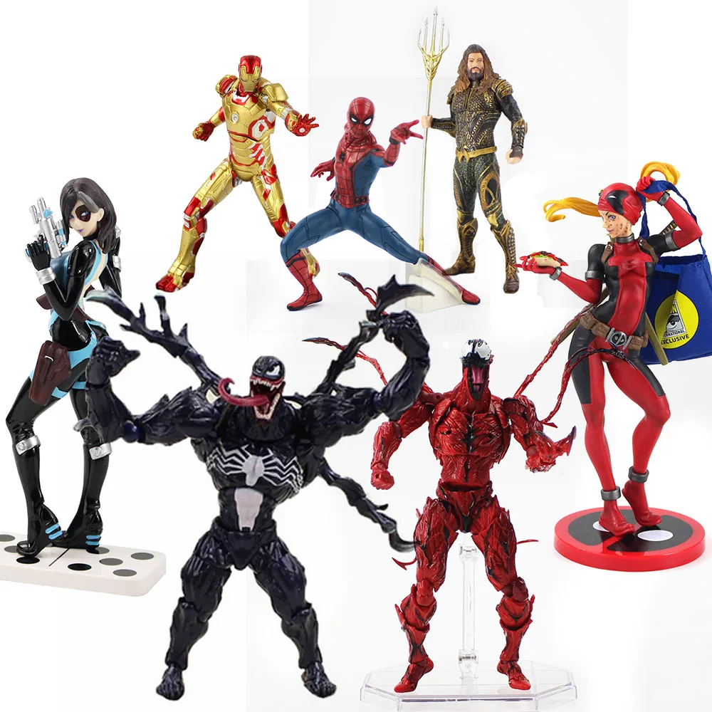 18-24cm Marvel Avengers Spiderman Venom Ironman Deadpool Aquaman Psylocke PVC - £17.17 GBP+