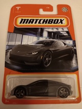 Matchbox 2022 #75 Dk. Silver Tesla Roadster Showroom Series MOC - Bubble Damage - £8.96 GBP