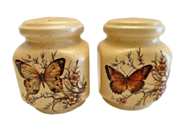 Salt and Pepper Shakers Pottery Craft Butterfly Set Made in USA 3 Inch Tall Vtg - £9.49 GBP