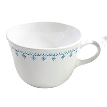 Vtg 1970s Corelle Livingware Snowflake Blue Garland Coffee Tea Cup Closed Handle - £3.84 GBP
