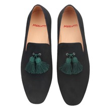 Merlutti Black Loafer Big Green Tassel Wedding Prom Shoes - £149.50 GBP