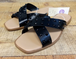 Women&#39;s Wide Width Emmy Studded Crossband Sandals - a New Day - Size US ... - $12.72