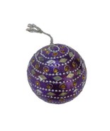 Vintage Purple Mirrored Orange Gemstones Silver Beaded Christmas Ornament - £10.47 GBP
