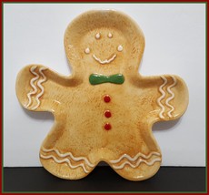 NEW Gingerbread Man Figural Platter 12&quot; x 12&quot; Ceramic - £10.44 GBP