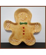 NEW Gingerbread Man Figural Platter 12&quot; x 12&quot; Ceramic - £10.29 GBP