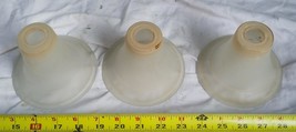 Vtg Beaucoup De 3 Transparent Verre Givré Lanterne Nuance Applique Cheminée - $116.70