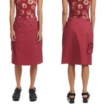 NWT BRAIN DEAD knife pleat wrap utility skirt in berry size large spring summer - £60.61 GBP