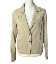 Tint Jacket Womens Size L Khaki Tan Cotton Chino Buttons Pockets - £14.00 GBP