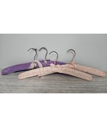 Vintage Padded Satin Velvet Lingerie Clothes Hangers Pink Purple Lot of 4 - $244.33 MXN