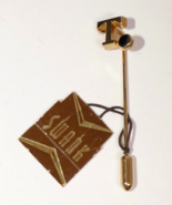 Swank Gold Tone Letter T Black Enamel Stick Pin Lapel Pin - $20.58 CAD