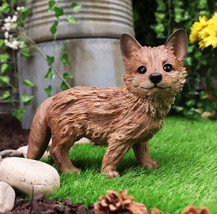 Ebros Realistic Faux Driftwood Finish Snooping Baby Fox Cub Resin Statue 10.5&quot; L - £47.41 GBP