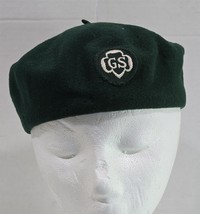 Vintage Girl Scouts Dark Green Wool Beret Hat with Patch for Refurbish - €16,14 EUR