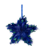 New - Plush Glittery Peacock Feather Star Shaped Christmas Ornament - 9&quot;... - $43.99