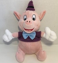 Disney Three Little Pigs plush Fifer the pig purple hat shirt blue bow tie - £10.27 GBP