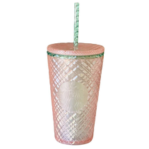 Starbucks 2023 Pink Jeweled Pearl 16 oz Grande Cold Cup Tumbler NEW - £25.63 GBP