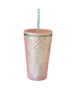 Starbucks 2023 Pink Jeweled Pearl 16 oz Grande Cold Cup Tumbler NEW - £25.63 GBP