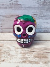 Purple Sugar Skull Figurine Small 2&quot; High - £11.91 GBP