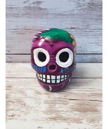 Purple Sugar Skull Figurine Small 2&quot; High - £11.78 GBP