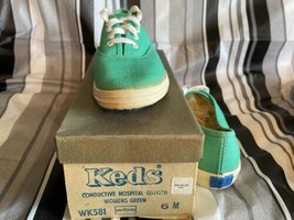 New Vintage Keds Hospital Oxford Women&#39;s Green Shoes Sz 6M W/ Original Box WK581 - £93.18 GBP