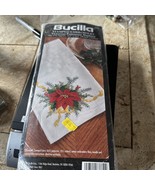 Vintage Bucilla Victorian Poinsettia  8 Napkins Stamped Cross Stitch 83889 - €15,32 EUR