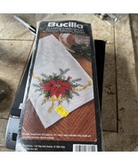 Vintage Bucilla Victorian Poinsettia  8 Napkins Stamped Cross Stitch 83889 - £13.90 GBP