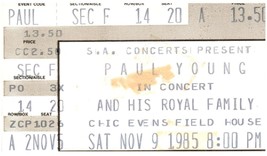 Vintage Paul Young &amp; His Royal Family Ticket Stub November 9 1985 Chicago - £27.17 GBP