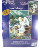 Candamar An Angel&#39;s Gift 51094 Cross Stitch Kit  Angel in Garden Dona Ge... - $18.44 CAD