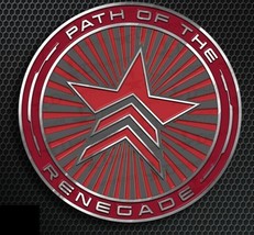 Mass Effect Trilogy Renegade Spectre Shepard 1.25&quot; Enamel Pin Glow in The Dark - £23.83 GBP