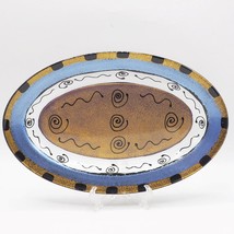 Glass Serving Plate Tray Platter Handpainted - £19.41 GBP