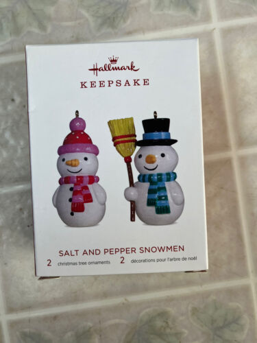 NEW 2018 Hallmark Keepsake Christmas Ornament Salt and Pepper Snowmen Set Lmt Ed - £13.86 GBP