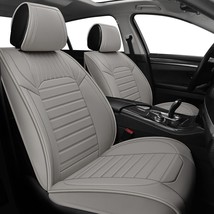 YUHCS Leather Car Seat Covers, Faux Front Seat Covers Gray - £52.23 GBP