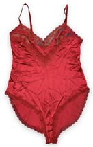 Vtg VANITY FAIR Red Lace Nylon Antron III  Bodysuit Teddy Lingerie USA S... - $25.99