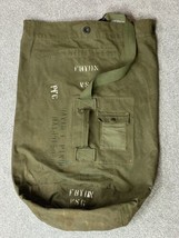 Vietnam War Era Named w/ Service # Vtg Us Army Usmc Canvas Duffle Bag Od Green - £23.26 GBP