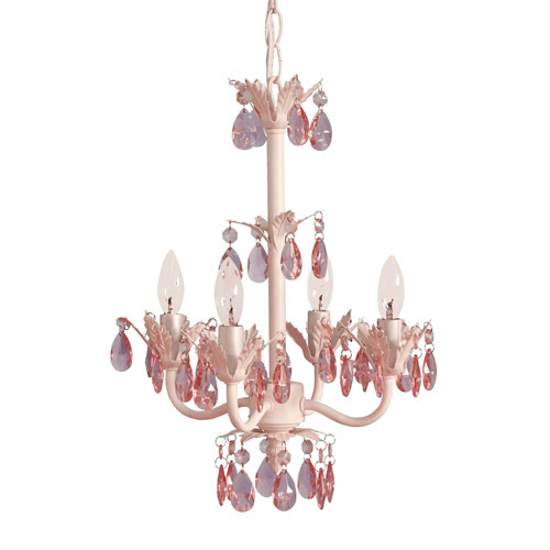 Chic Shabby Pink Ornamented  4 Bulb Chandelier  - $499.99