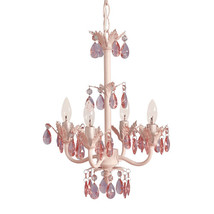Chic Shabby Pink Ornamented  4 Bulb Chandelier  - £399.66 GBP