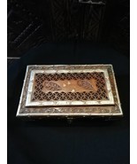 Moroccan wooden box, beautifully decorated with berber Silver and red Co... - £206.12 GBP