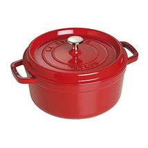 Staub Cast Iron 4-qt Round Cocotte - Cherry, Made in France - £224.37 GBP