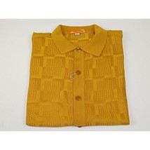 Mens Stacy Adams Italian Style Knit Woven Shirt Short Sleeves 71010 Gold image 2