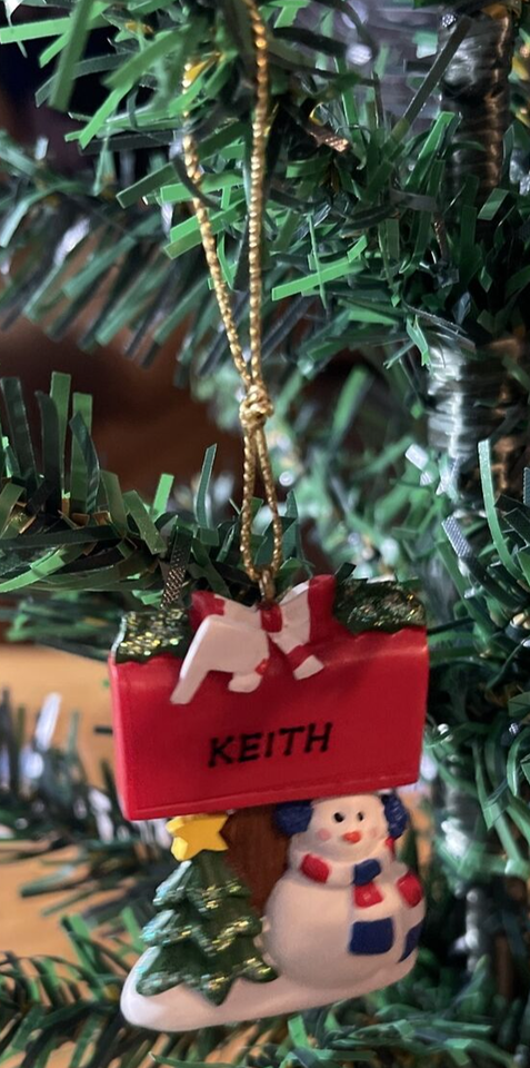 Kurt Adler Snowman Christmas Tree Ornament Name "Keith"-Brand New-SHIPS N 24 HRS